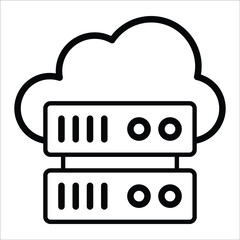 Canvas Print - cloud data server line icon modern illustration