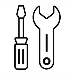 Wall Mural - repairing tools line icon modern illustration