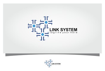 Poster - circle link system vector logo