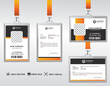 Corporate ID Card Design Template. Modern Horizontal and Clean black Identity Cards with CMYK colors. Vector EPS	