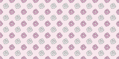 Wall Mural - Pink scrunchy repeat pattern hair tie vector background