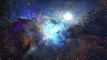 Wall Mural - 4k space flight to galaxy