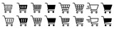 Fototapeta  - 	
Shopping cart icon set, Full and empty shopping cart symbol, shop and sale, vector illustration