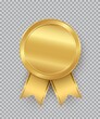 © backup16 - Golden stamp with ribbons isolated on transparent background. Luxury seal. Vector design element.