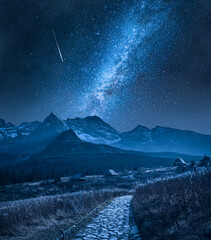 Wall Mural - milky way over tatra mountain. tourism in poland