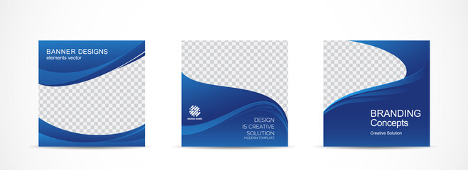 Canvas Print - Set square banner template for social media post and web internet ads.vector illustrations.	
