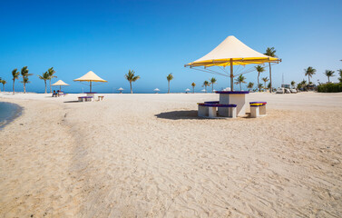 Wall Mural - Panorama of Al Mamzar beaches in Dubai