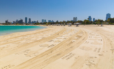 Wall Mural - Panorama of Al Mamzar beaches in Dubai