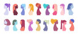 © Gluiki - Group of diverse young people, female equality, different culture. Calm or smiling women, colorful sketch vector illustration, abstract concept.
