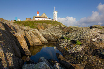 Canvas Print - Abbey ruin and lighthouse, Pointe de Saint-Mathieu, Brittany, France