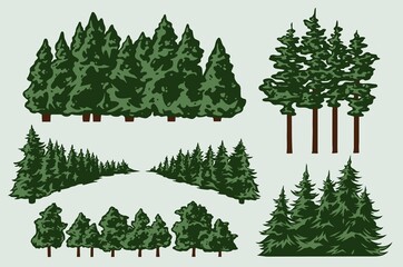Green trees composition