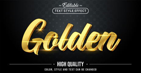 Wall Mural - Editable text style effect - Golden text style theme.