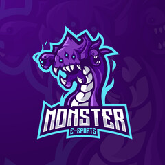 Wall Mural - Monster mascot logo design vector with modern illustration concept style for badge, emblem and t-shirt printing. Nashor Character illustration for e-sport team.