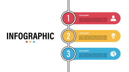 Wall Mural - Infographic design business concept vector illustration with 3 steps or options or processes represent work flow or diagram or web button banner