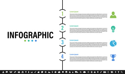 Wall Mural - Infographic design business concept vector illustration with 4 steps or options or processes represent work flow or diagram or web button banner