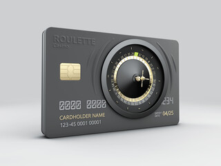 Poster - 3d Illustration of Bank Card with Slot Machine, clipping path included