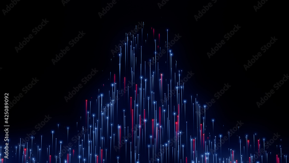 Multicolored red and blue futuristic concept of digital energy data ...