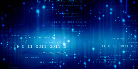 2d illustration abstract digital binary data on computer screen