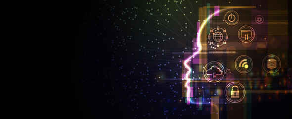 Conceptual technology illustration of artificial intelligence