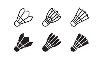 Wall Mural - Shuttlecock icon set. Vector graphic illustration. Suitable for website design, logo, app, template, and ui. 