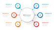 © Amstock - Business infographic template design with  circle and icons process step with 6 options. Can be used for workflow diagram, presentation or web design. Vector illustration.