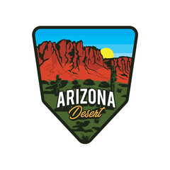 patch design arizona desert, good for tshirt design also embroidery patch for hat