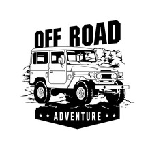 Off Road Adventure Vehicle Vector Illustration, Perfect For T Shirt Design And Event Logo