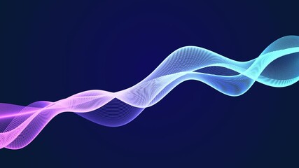 Wall Mural - abstract colorful hologram energy line grid wave flowing in cyberspace, sci-fi digital art geometric