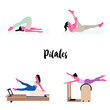 © crack studio - A set of pilates - women doing pilates with equipment