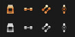 © Kostiantyn - Set Sports nutrition, Dumbbell, and Smartwatch icon. Vector