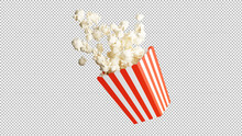 3d Render Of Popcorn Isolated On Transparency With Clipping Path