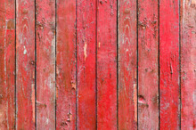 Red Wood Background, Weathered Wood Fence With Peeling Paint
