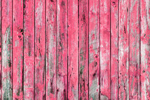 Pink Wood Background With Peeled Paint