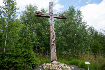 Wall Mural - Station XII of the Way of the Cross: Jesus dies on the Cross. Kalvária na Peknú vyhliadku, Starý Smokovec, Slovakia. 2020-07-27. 