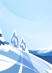 Wall Mural - winter road on background of mountains. nature landscape in vertical orientation.