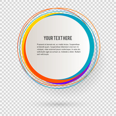 Wall Mural - label blank template, white background and blurry gradient with lines circle ring. vector illustrati