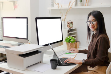 close-up view of young ui development team working together in office.
