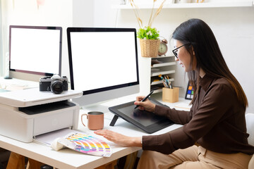 close-up view of young ui development team working together in office.