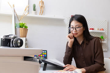 close-up view of young ui development team working together in office.