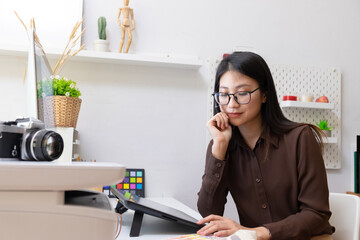 Close-up view of young ui development team working together in office.
