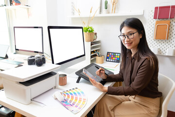 close-up view of young ui development team working together in office.
