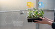 Smart greenhouse growing plants. Infographics.