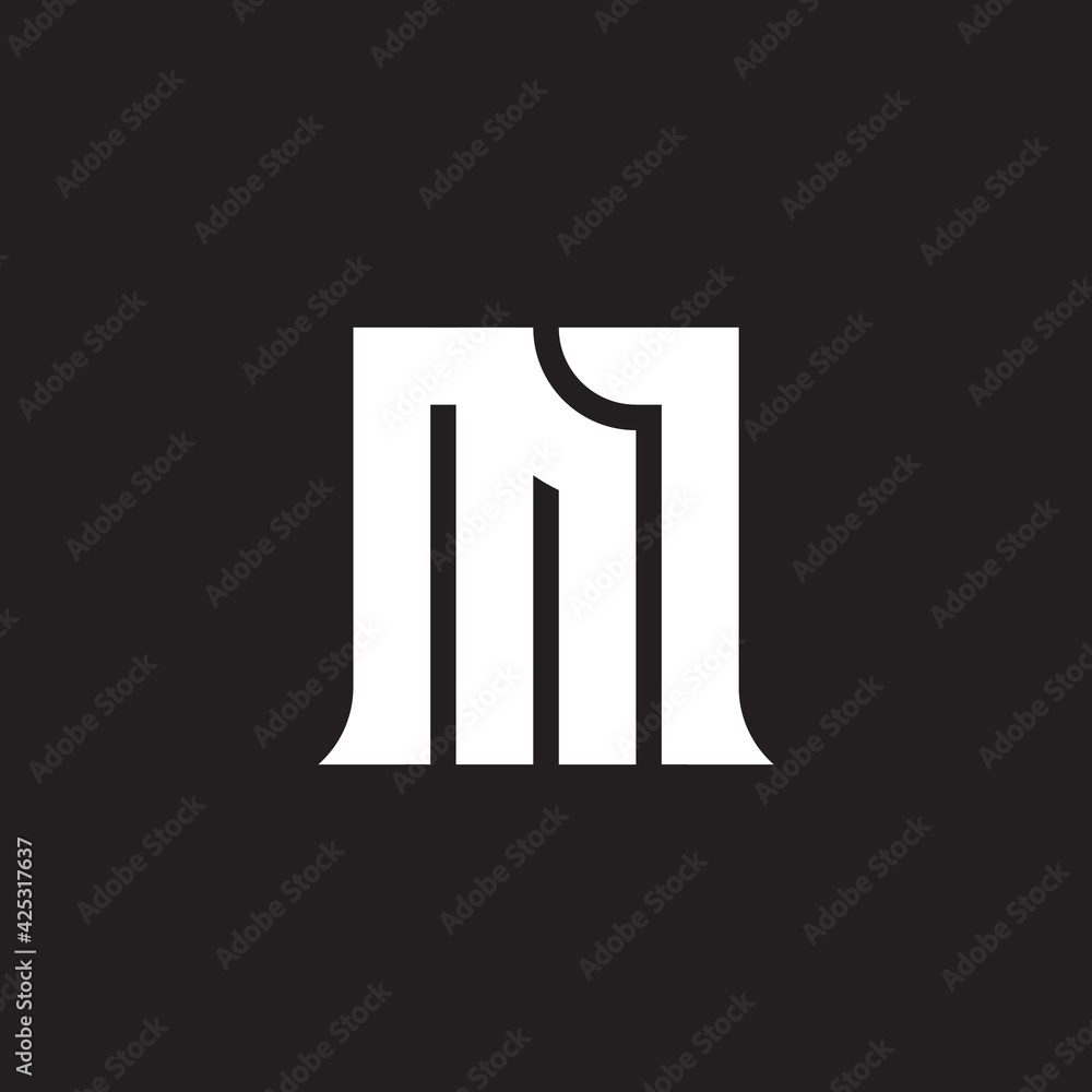 M1 - design element or icon. Letter M and number 1 - logo