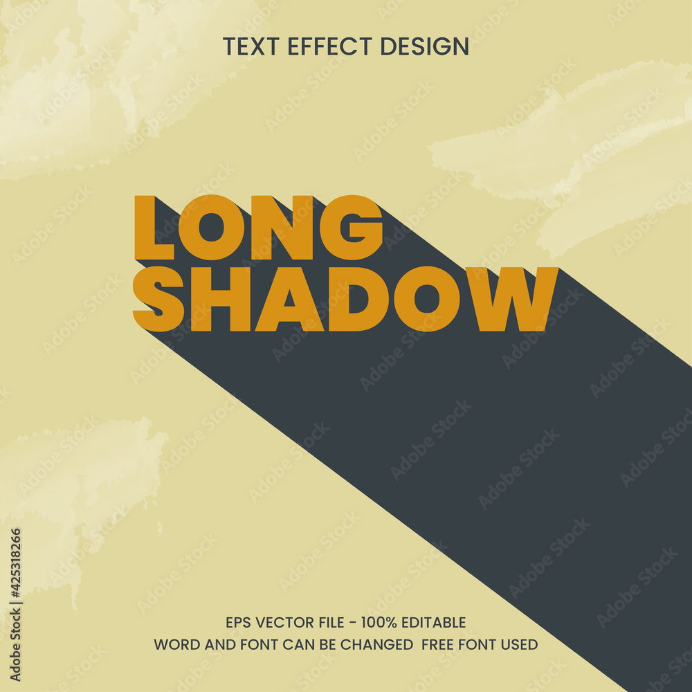 Text effect long shadow, editable and vintage style. Stock Vector ...