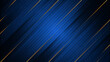 Abstract blue background with gold stripes 