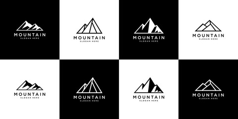 Wall Mural - set of mountain logo vector template