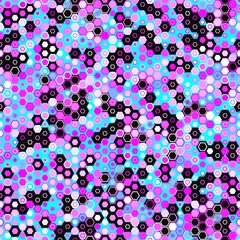 Canvas Print - light pink, blue vector layout with hexagonal shapes camouflage texture