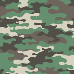 Wall Mural - Camouflage seamless pattern. Abstract camo. Military texture. Spots of pastel color on a light background. Print on fabric on clothes. Vector illustration
