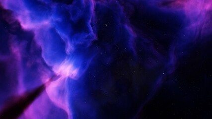nebula gas cloud in deep outer space 3d render