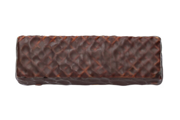 Wall Mural - Whole chocolate wafer bar isolated on white background.